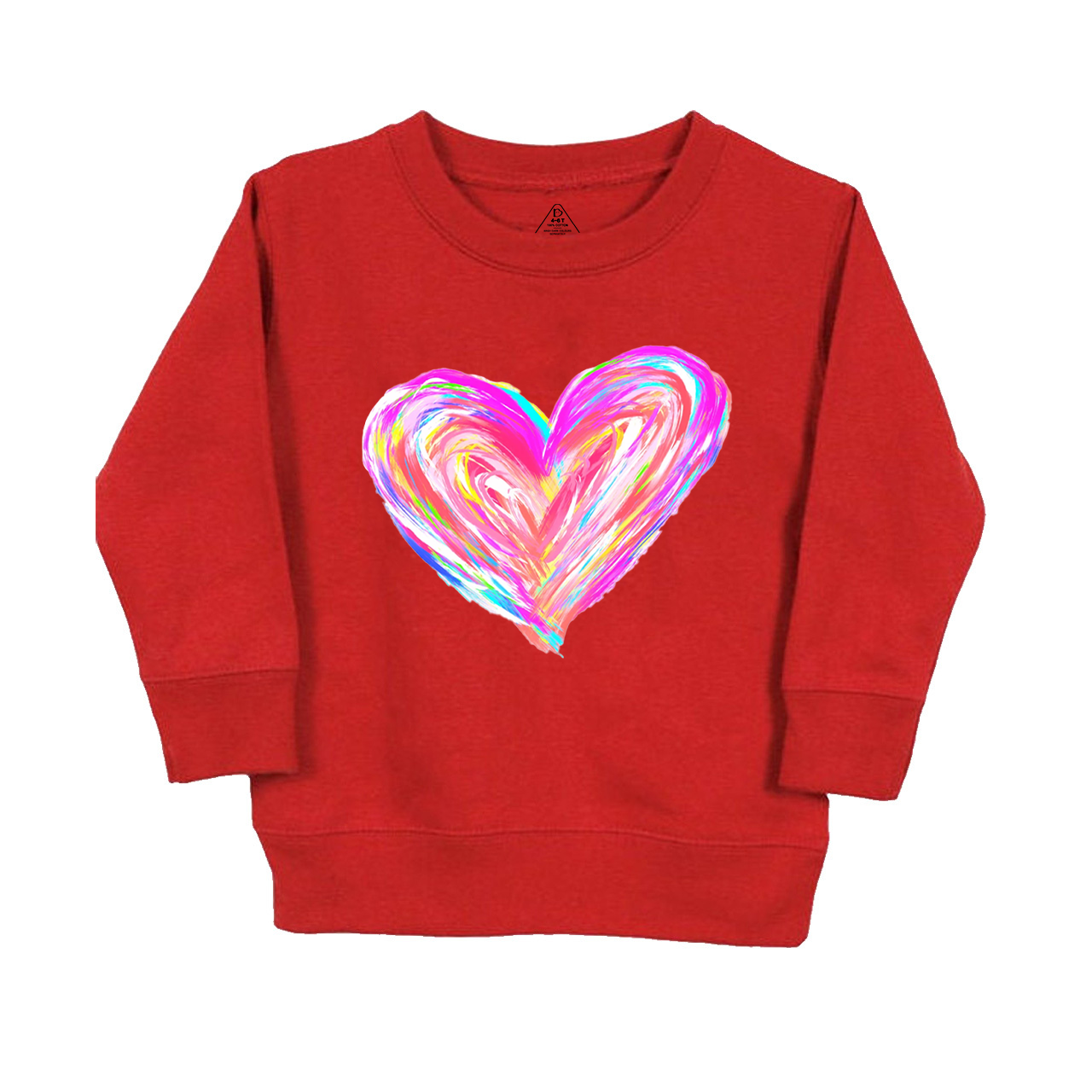 Rainbow Heart Valentines Kids Sweatshirt
