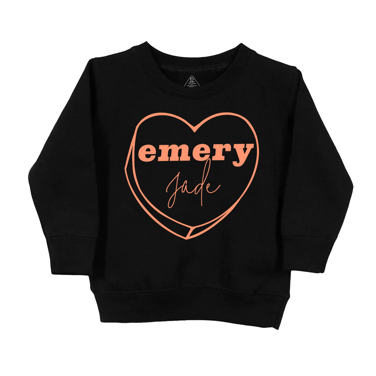 Personalized Valentine Graphic Heart Kids Sweatshirt