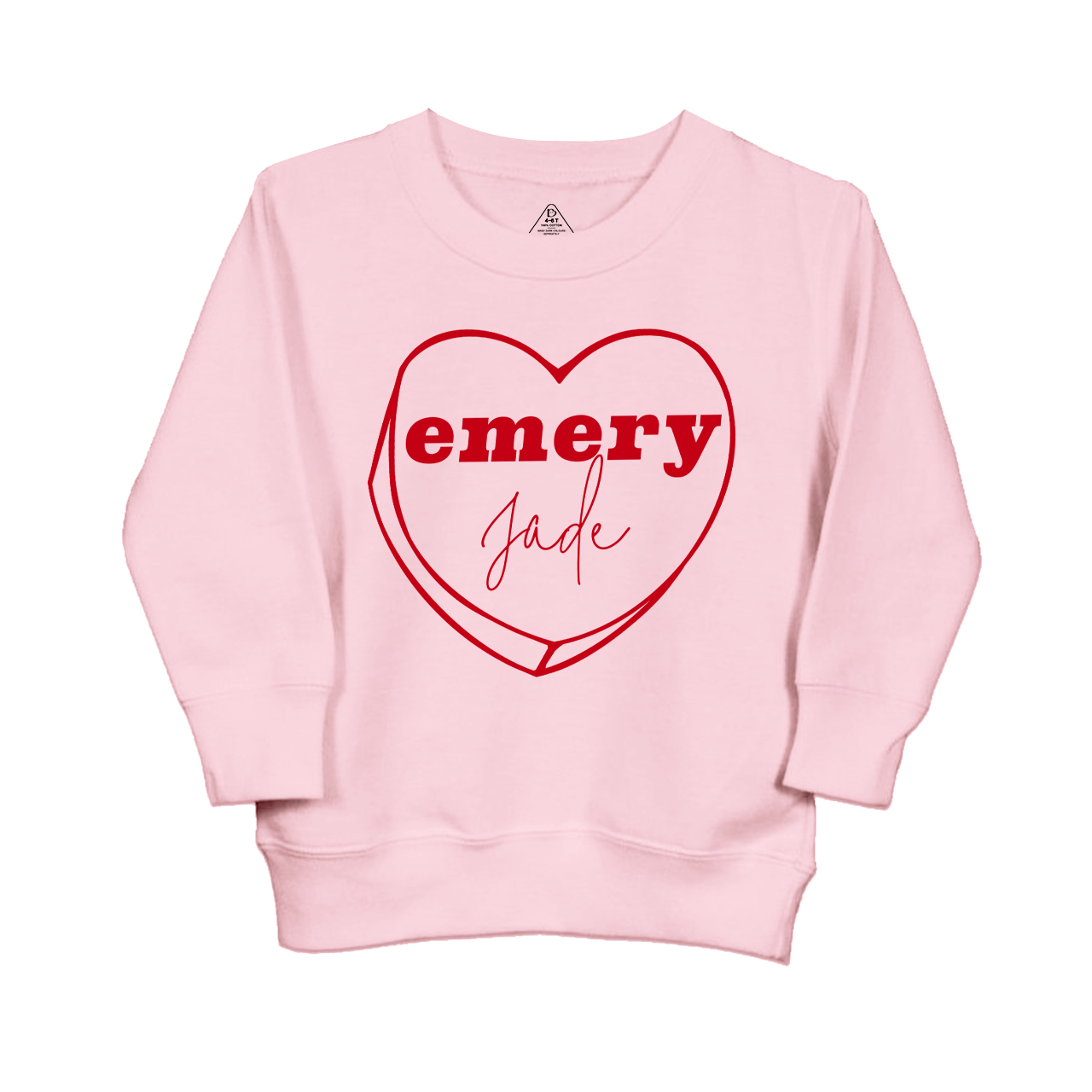 Personalized Valentine Graphic Heart Kids Sweatshirt