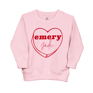 Image of Personalized Valentine Graphic Heart Kids Sweatshirt