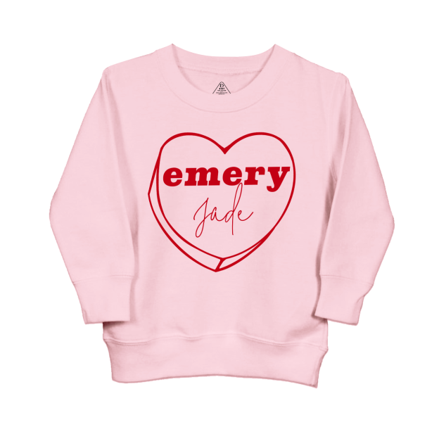 Personalized Valentine Graphic Heart Kids Sweatshirt