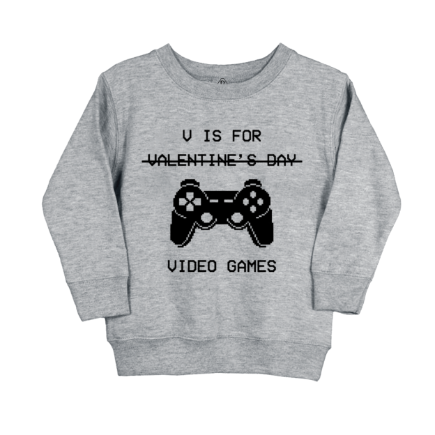 V Is For Video Games Kids Sweatshirt
