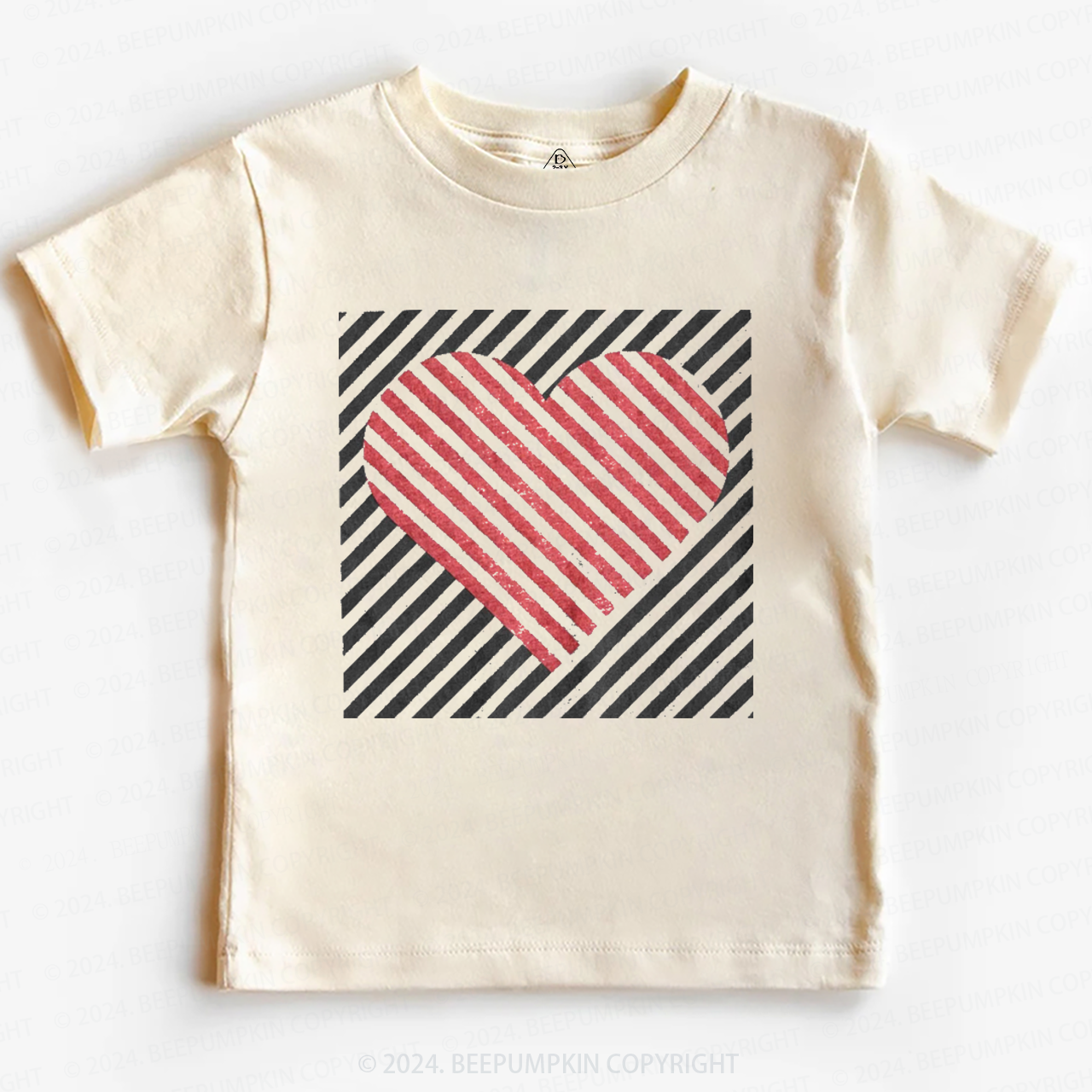 Stripe Heart Valentine Toddler&Kids Tees Beepumpkin