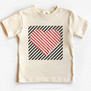 Image of Stripe Heart Valentine Toddler&Kids Tees Beepumpkin