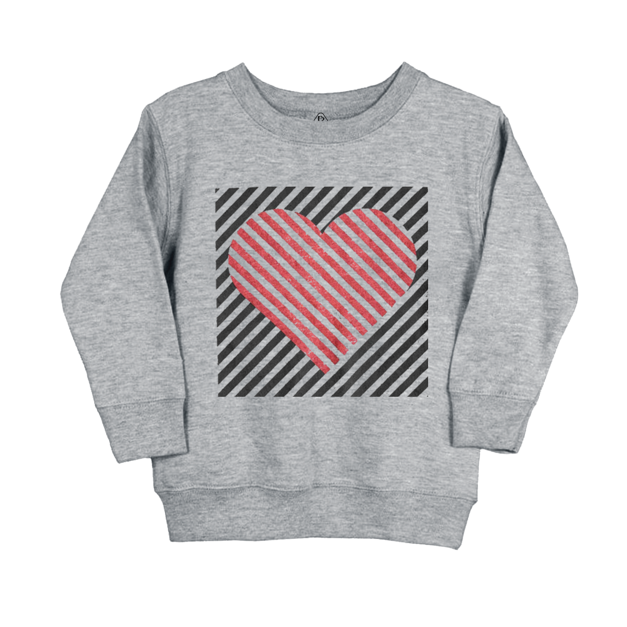 Stripe Heart Valentine Kids Sweatshirt
