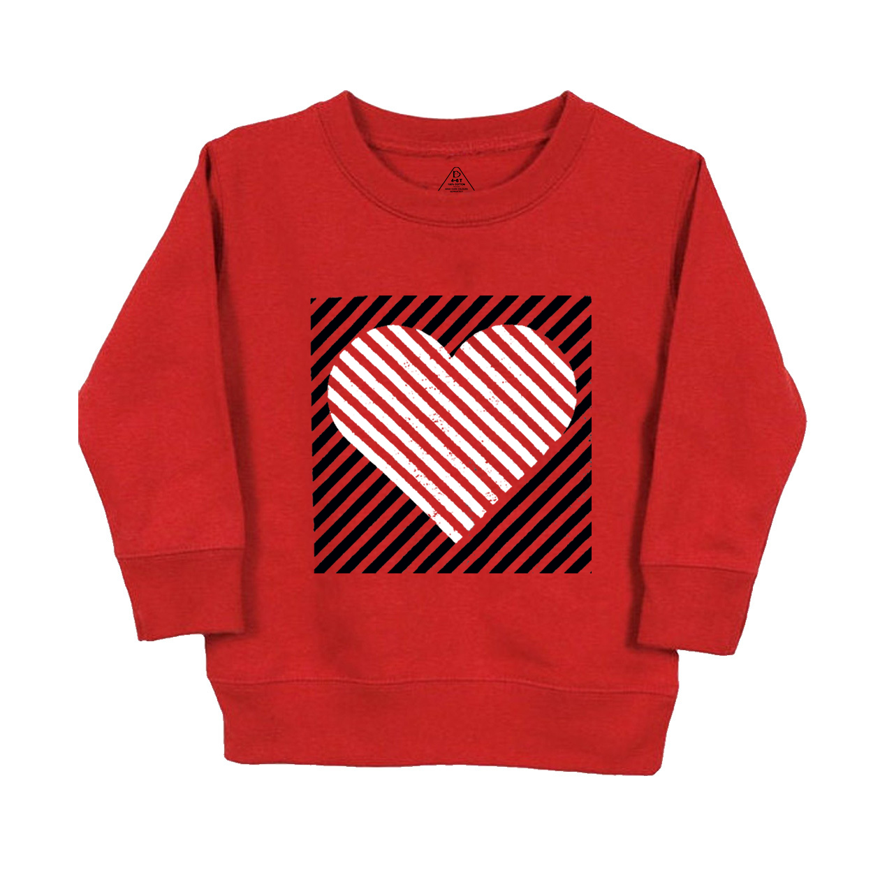 Stripe Heart Valentine Kids Sweatshirt