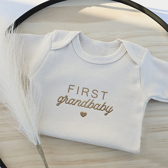 Personalized First Grandbaby Bodysuit For Baby