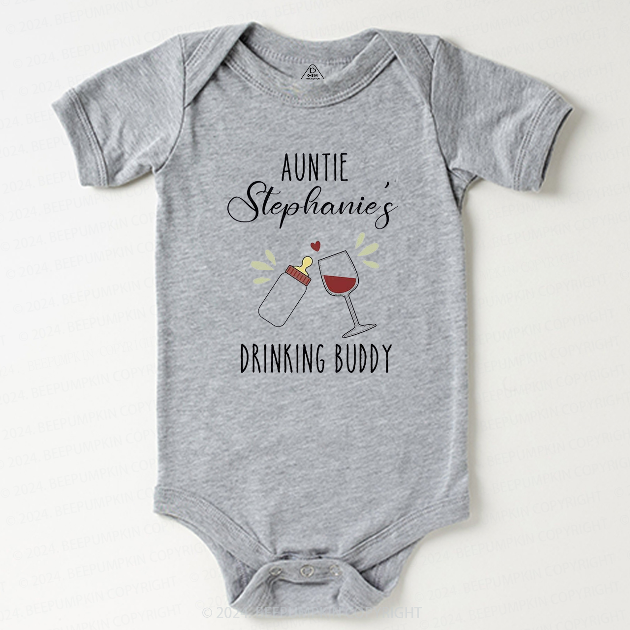 Funny Auntie Drinking Baby Bodysuit For Baby 