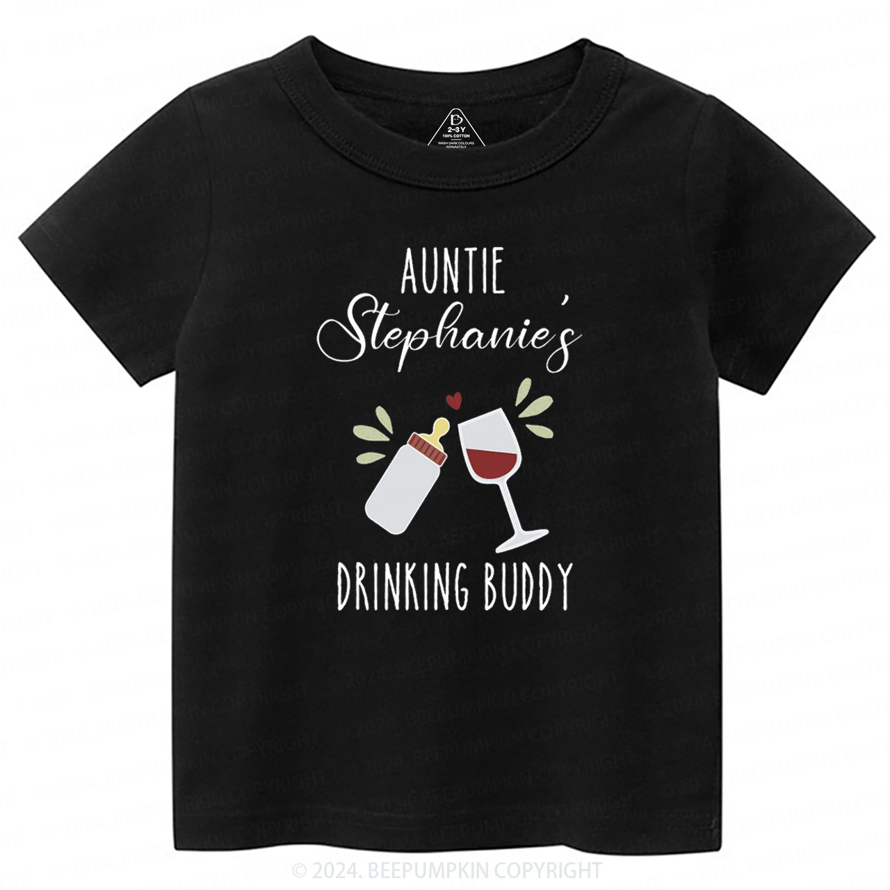 Funny Auntie Drinking Baby Toddler&Kids Tees