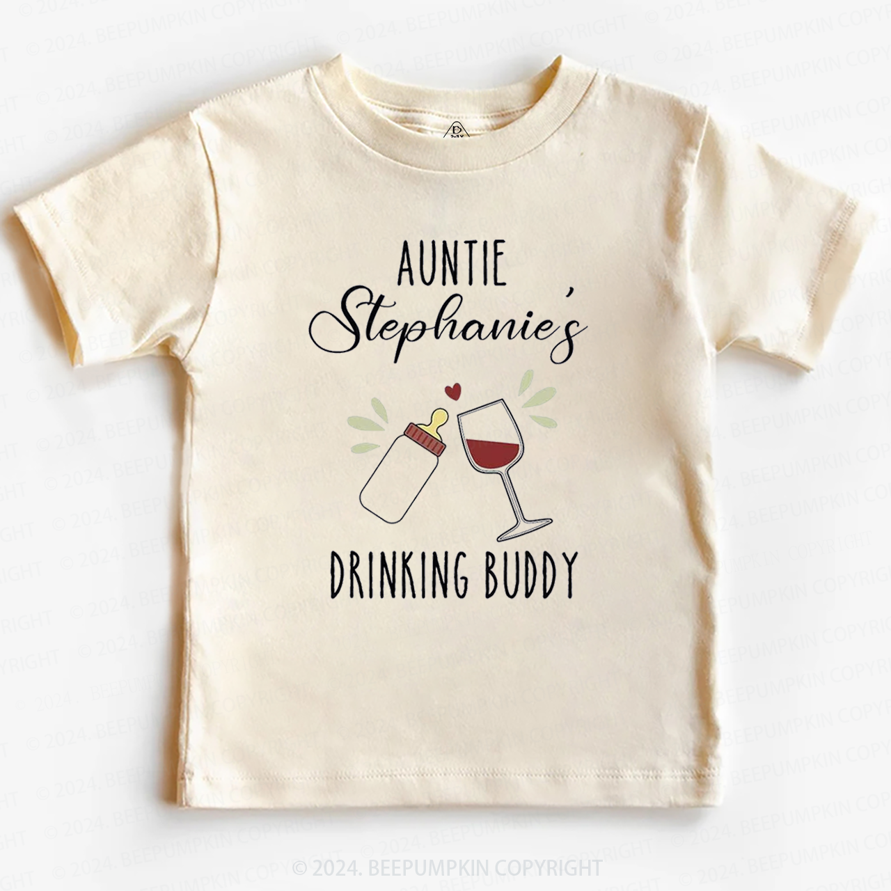Funny Auntie Drinking Baby Toddler&Kids Tees