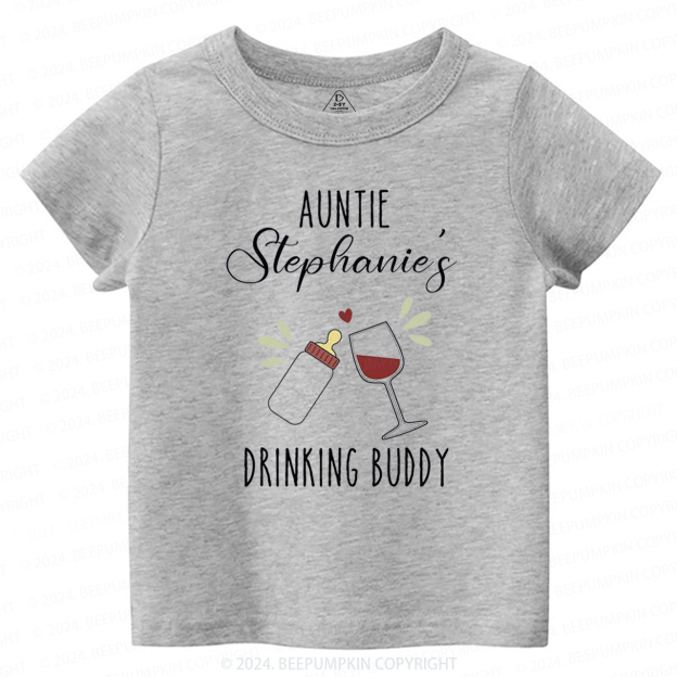 Funny Auntie Drinking Baby Toddler&Kids Tees