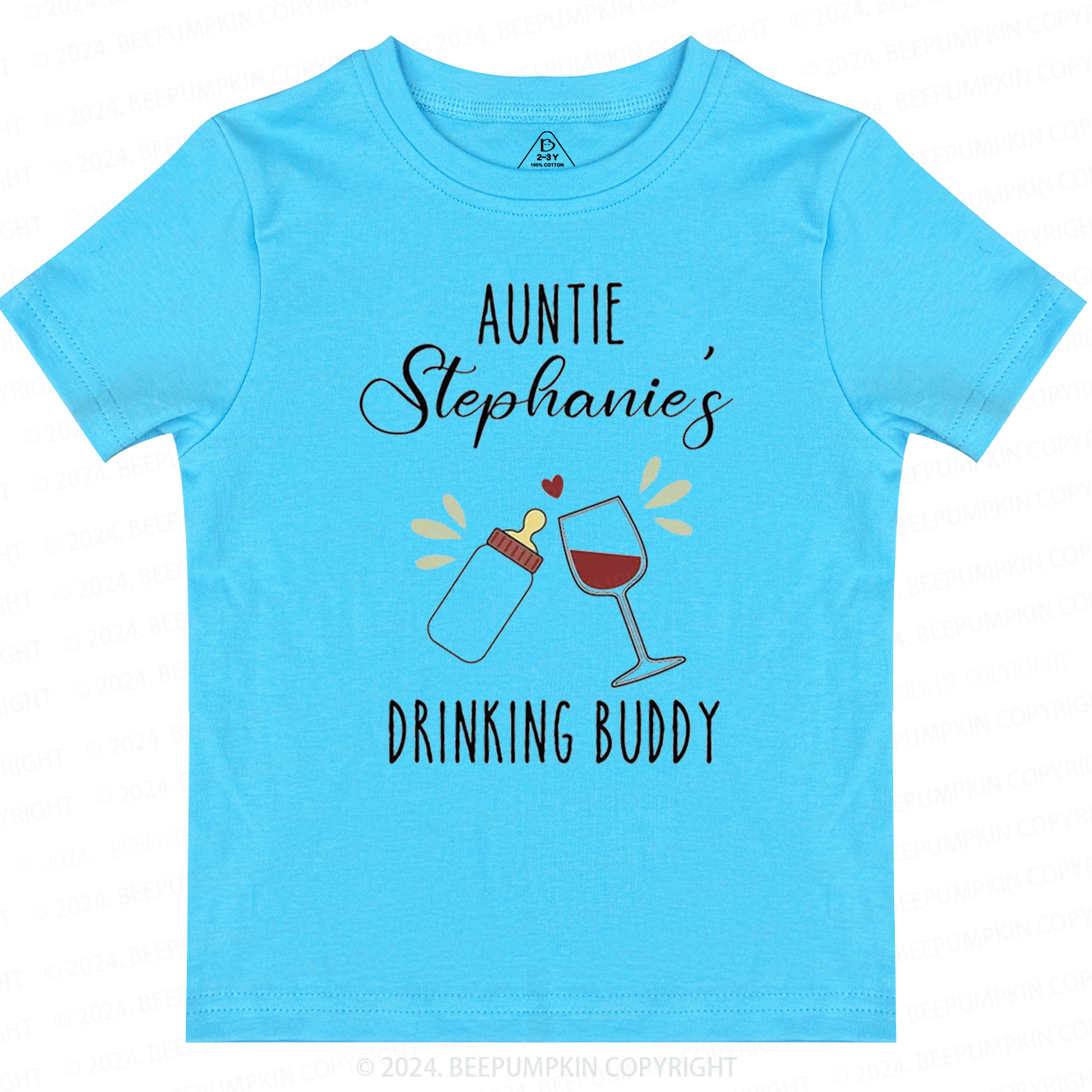 Funny Auntie Drinking Baby Toddler&Kids Tees