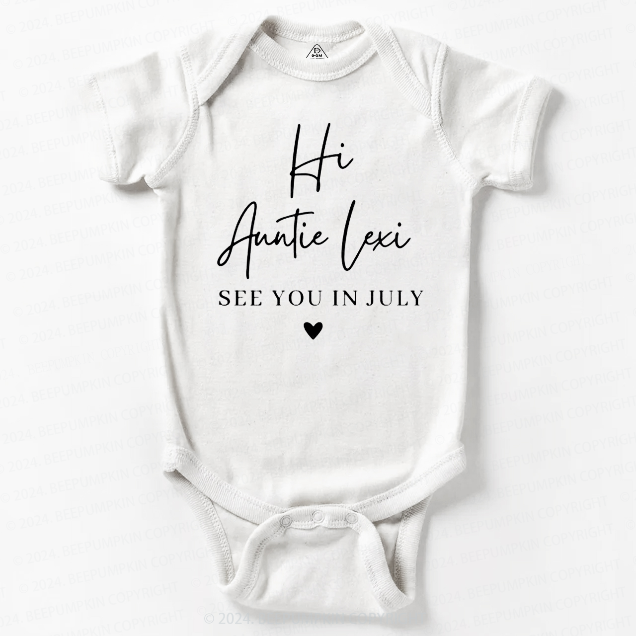 Personalized Hi Auntie See You In Bodysuit For Baby 