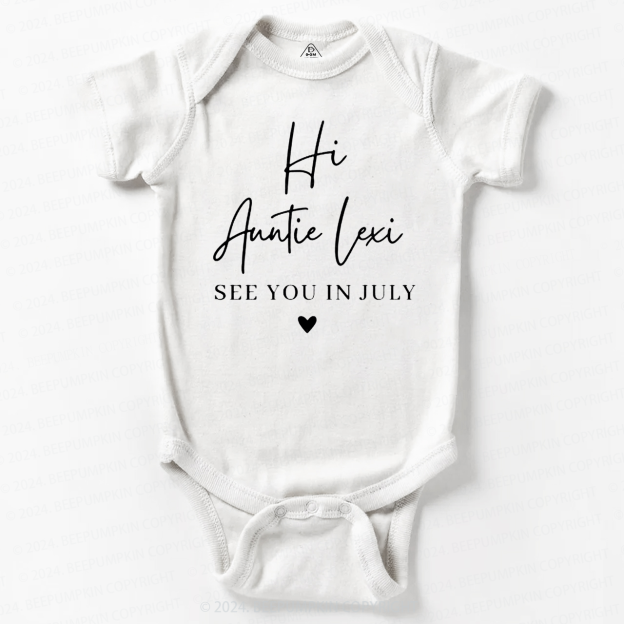 Personalized Hi Auntie See You In Bodysuit For Baby 