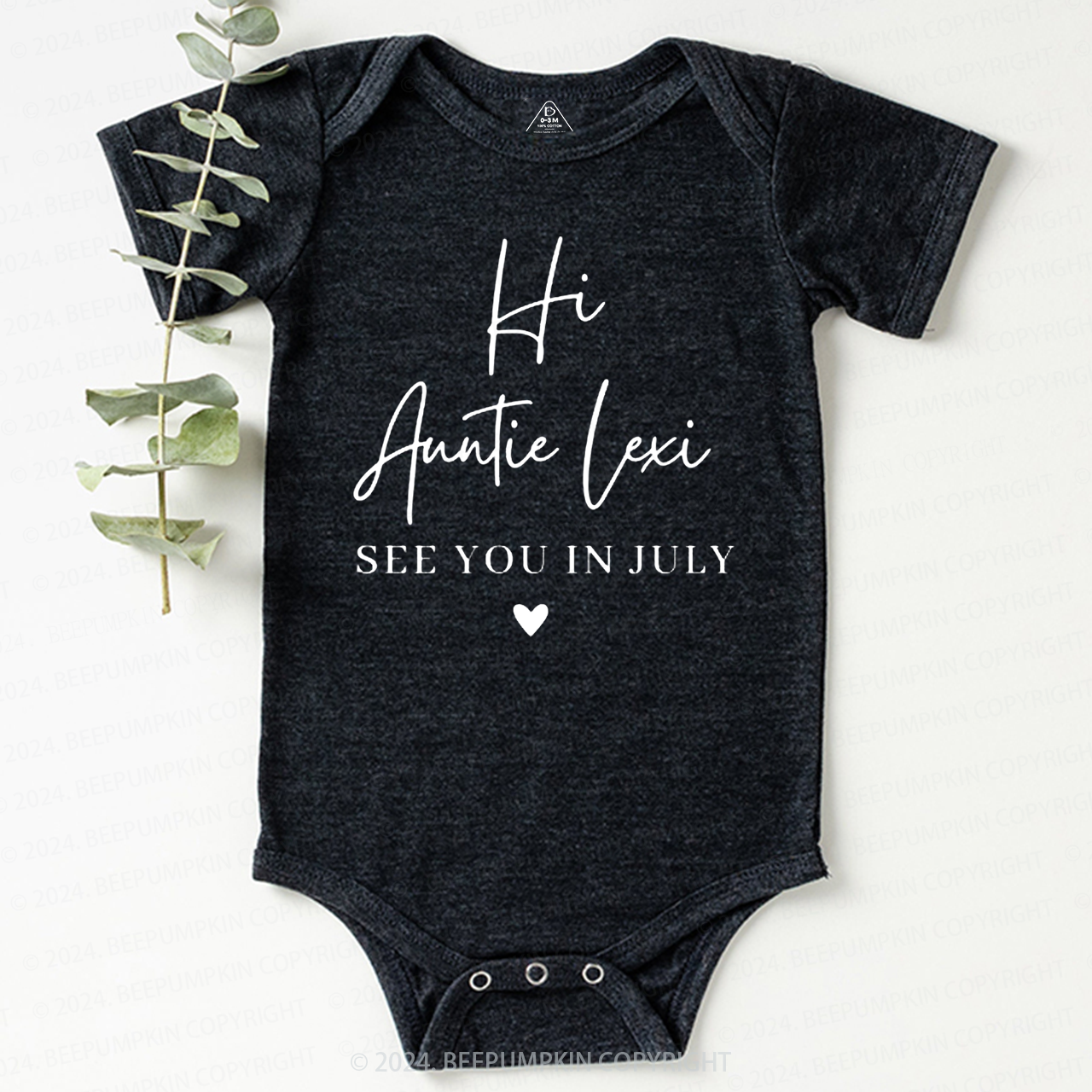 Personalized Hi Auntie See You In Bodysuit For Baby 