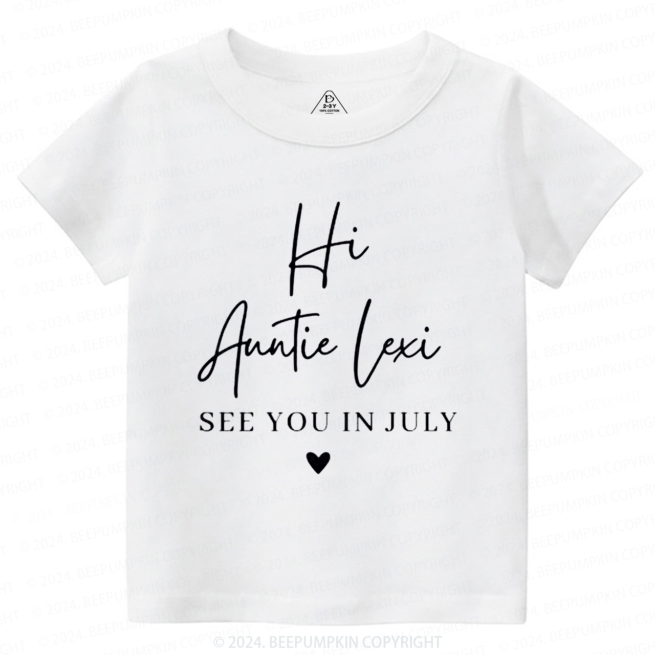 Personalized Hi Auntie See You In Toddler&Kids Tees 