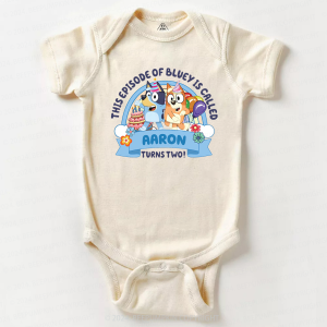 Image of Personalized Boy Cartoon Dog BirthdayBodysuit For Baby Beepumpkin