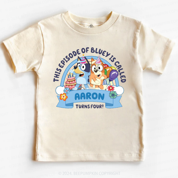 Image of Personalized Boy Cartoon Dog Birthday Toddler&Kids Tees Beepumpkin