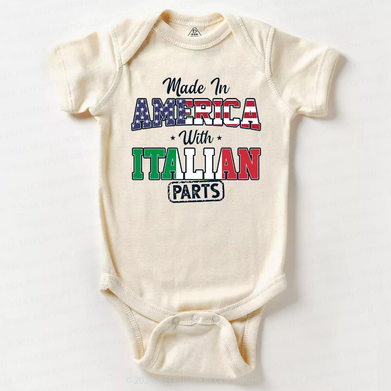 Personalized  Made In Parts National Flag Bodysuit Beepumpkin