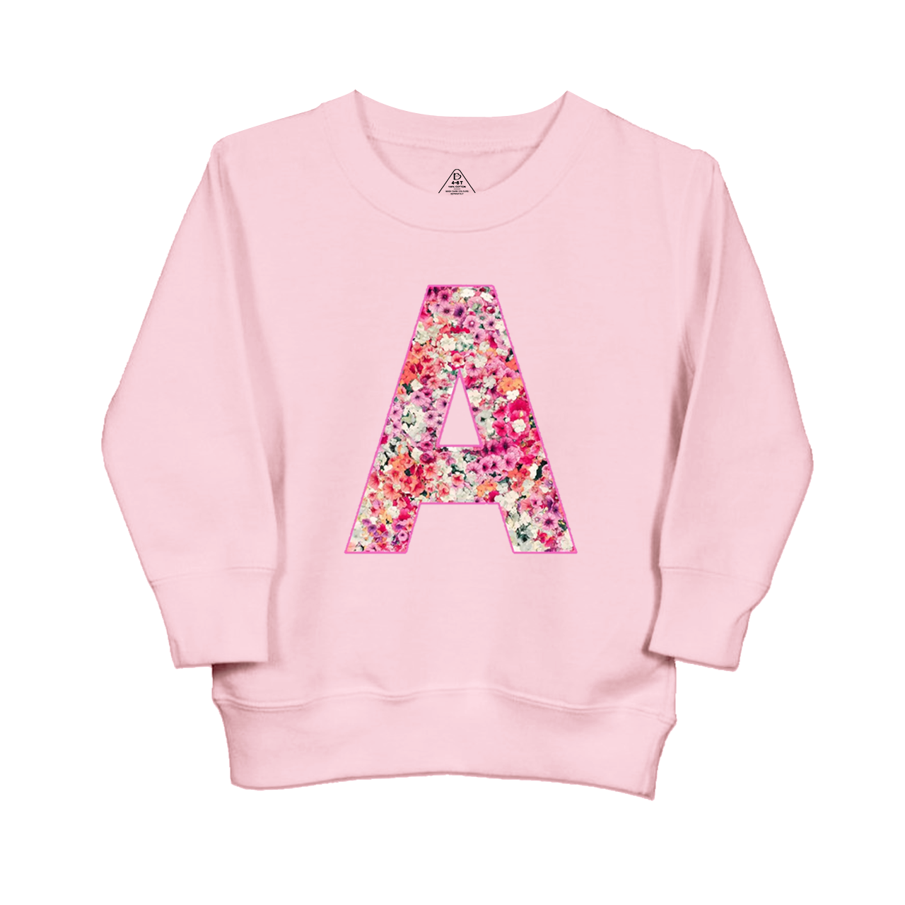 Personalized Cute Floral Initial Kids Sweatshirt