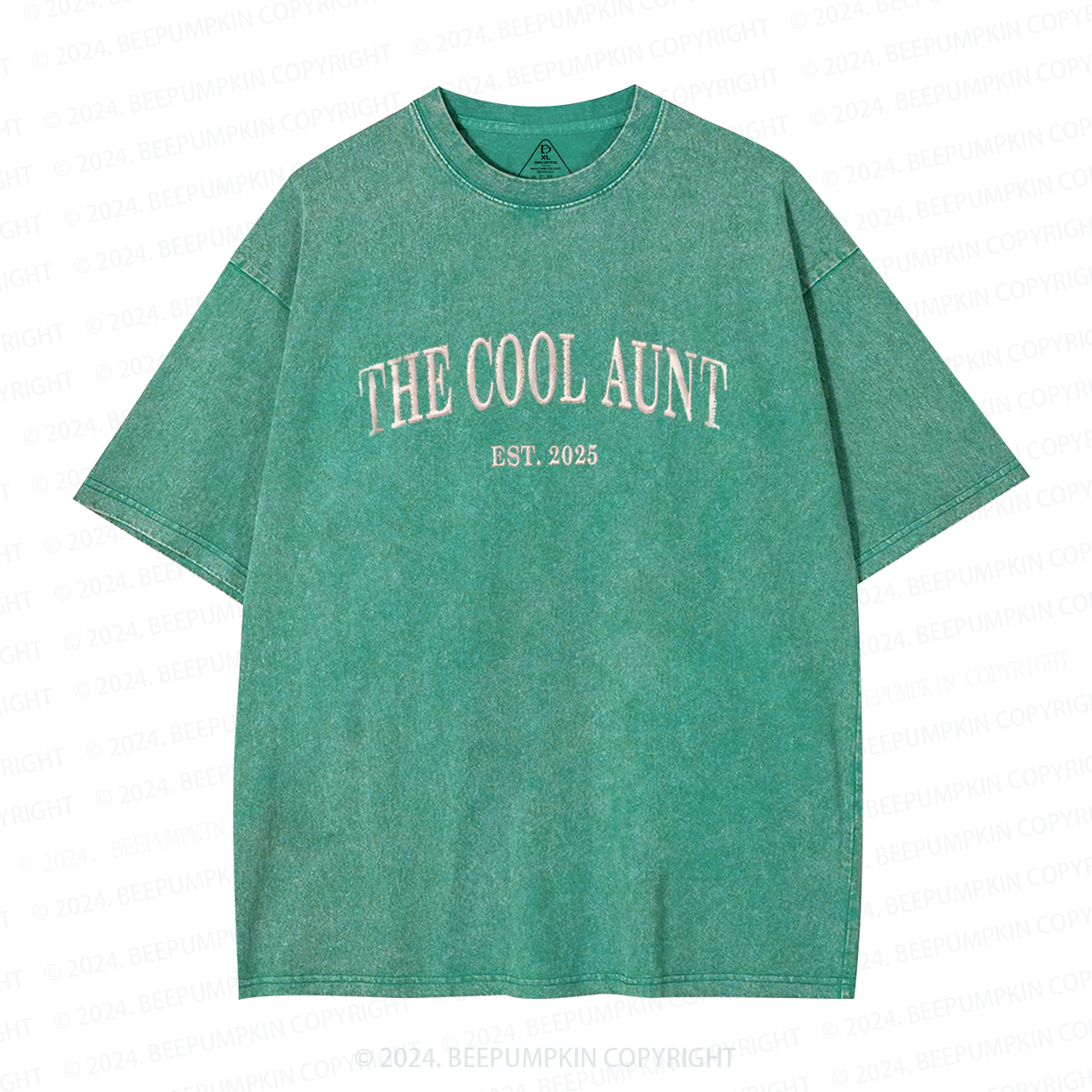 The Cool Aunt Embroidered Auntie Washed Tees