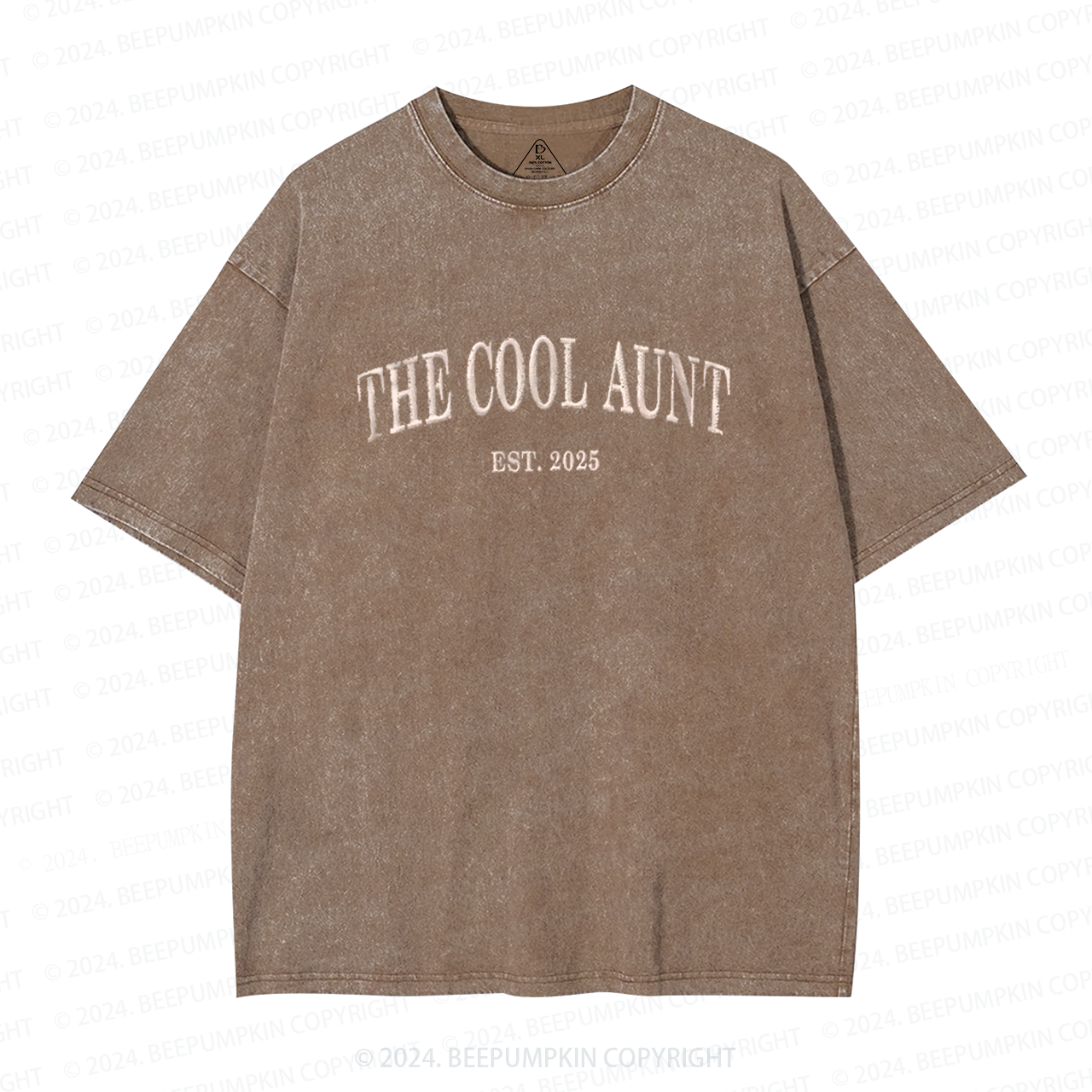 Personalized Embroidered Auntie Washed Tees Sale-Beepumpkin™