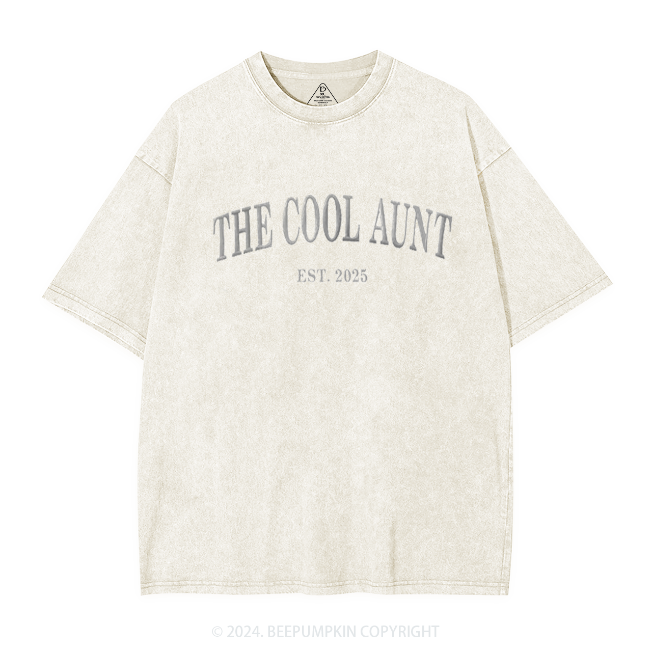 The Cool Aunt Embroidered Auntie Washed Tees