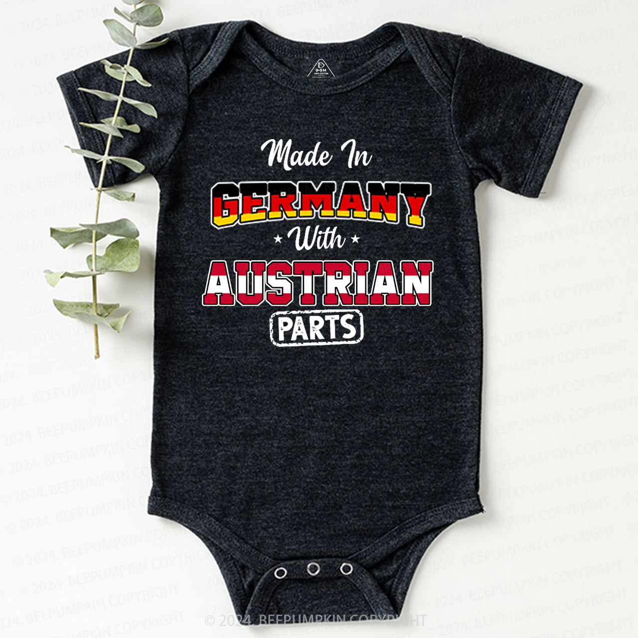 Personalized  Made In Parts National Flag Bodysuit Beepumpkin