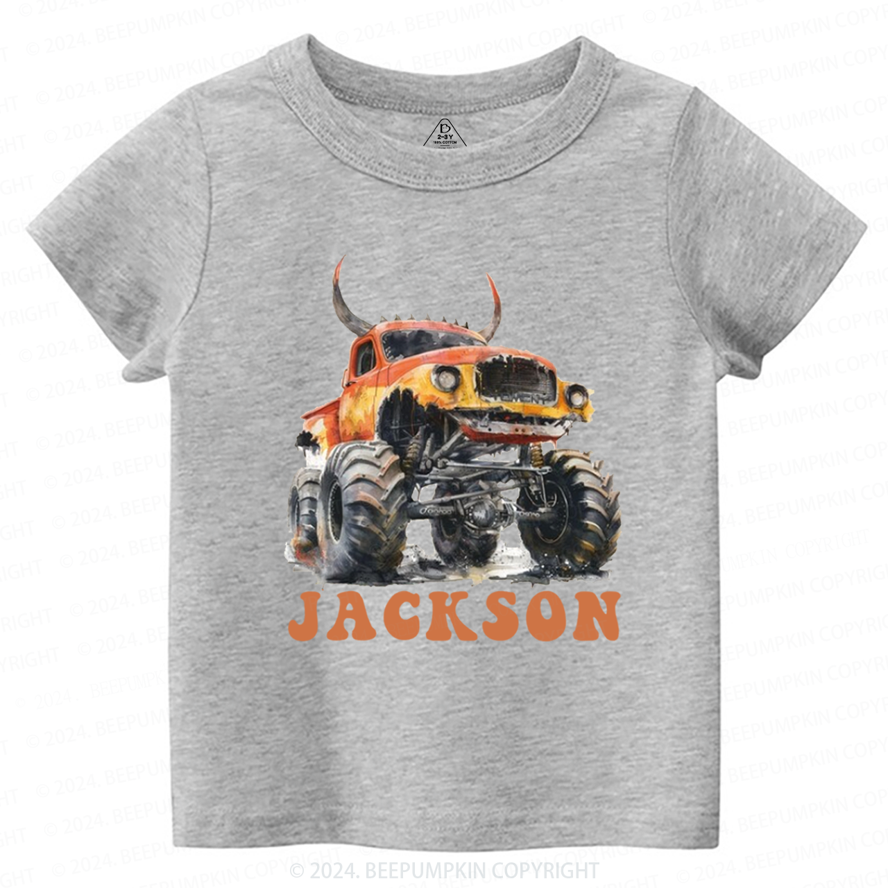Personalized Monster Truck Toddler&Kids Tees Beepumpkin 