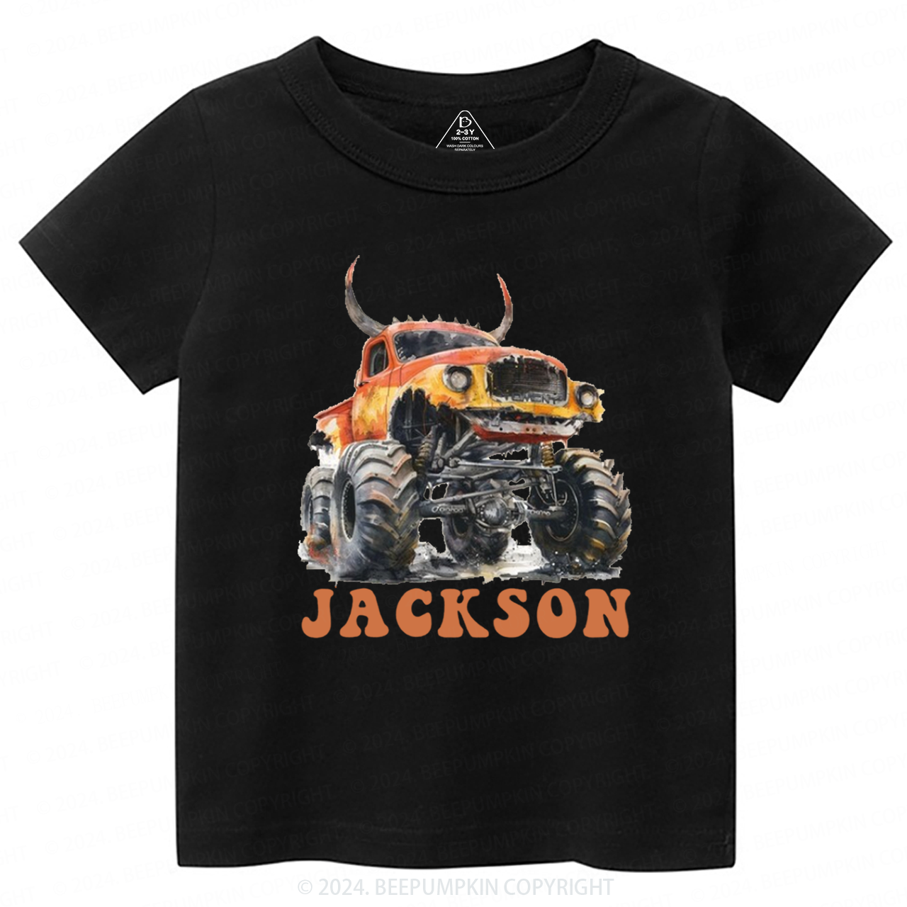 Personalized Monster Truck Toddler&Kids Tees Beepumpkin 