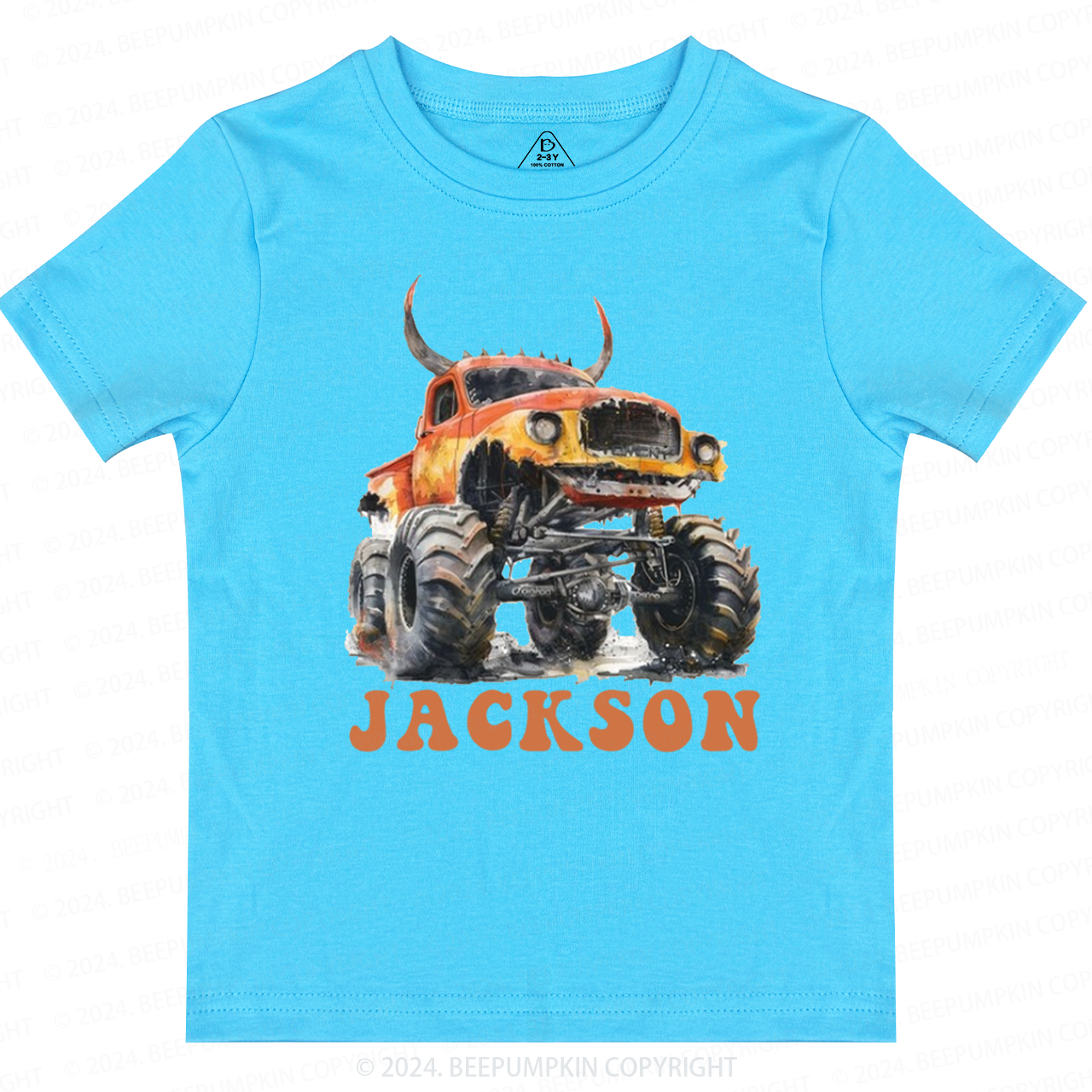 Personalized Monster Truck Toddler&Kids Tees Beepumpkin 