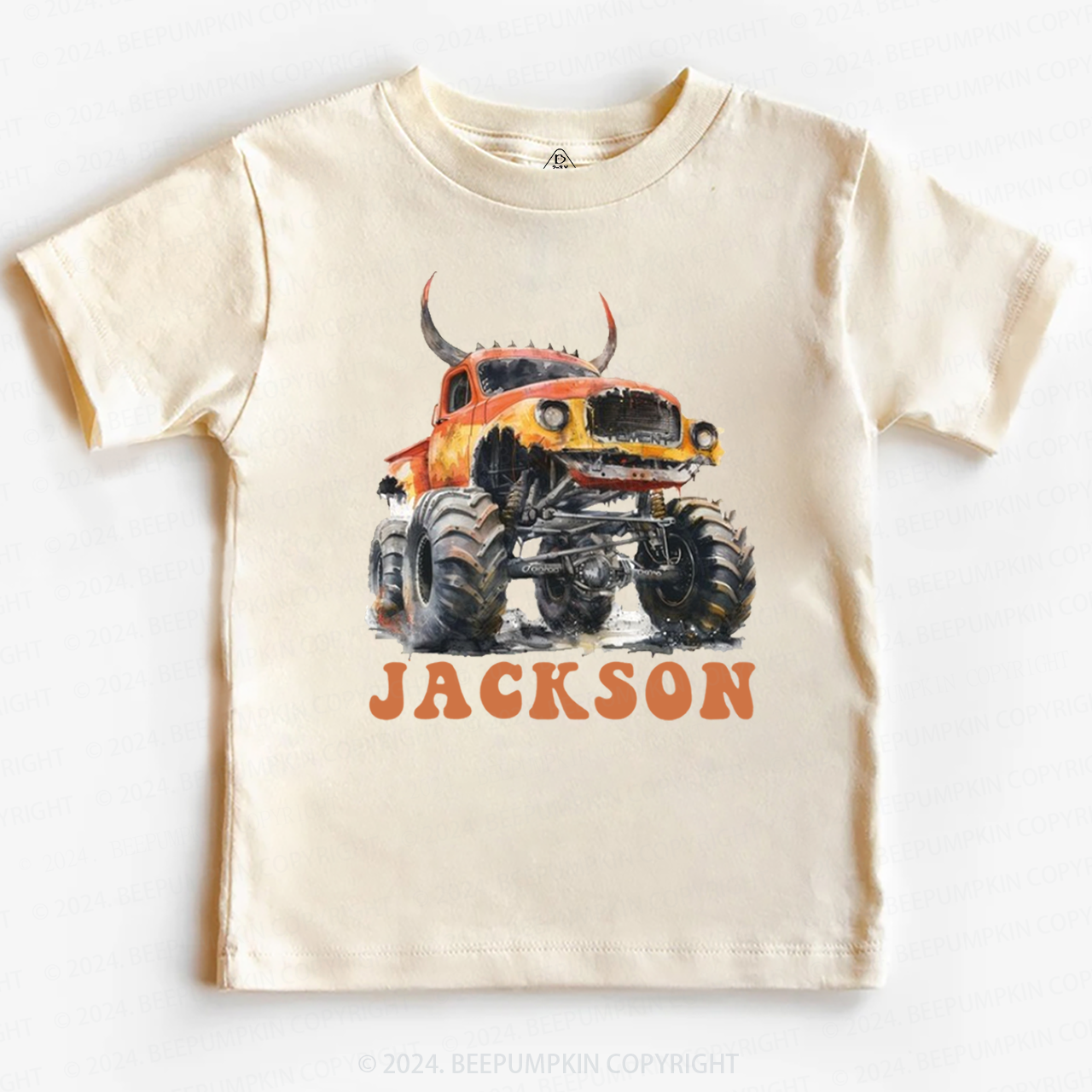 Personalized Monster Truck Toddler&Kids Tees Beepumpkin