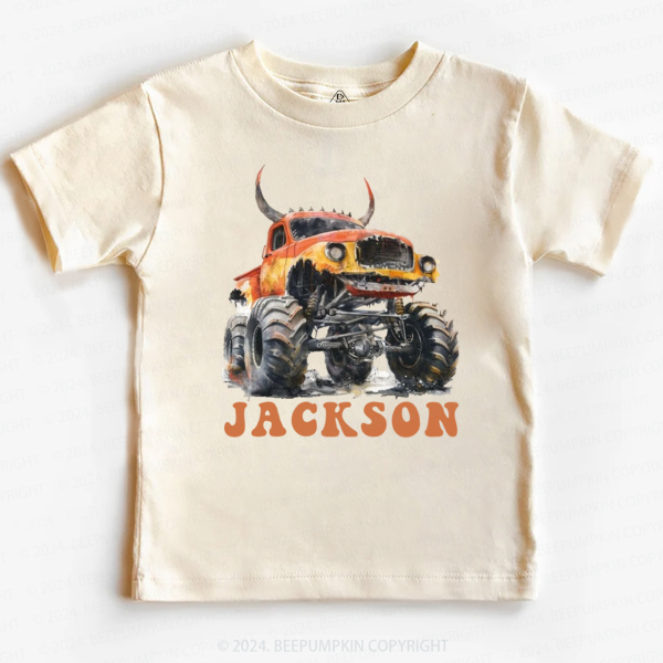 Image of Personalized Monster Truck Toddler&Kids Tees Beepumpkin