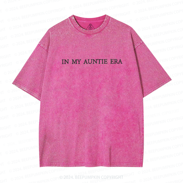 In My Auntie Era Embroidered Auntie Washed Tees