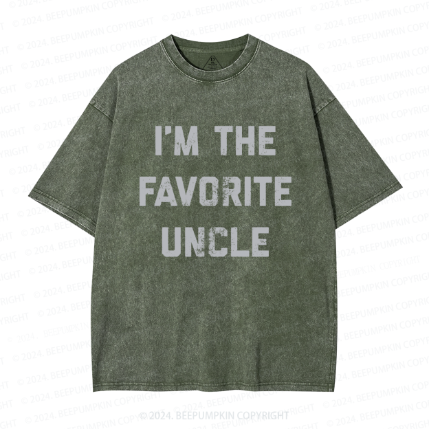 I'm The Favorite Uncle Washed T-Shirts 