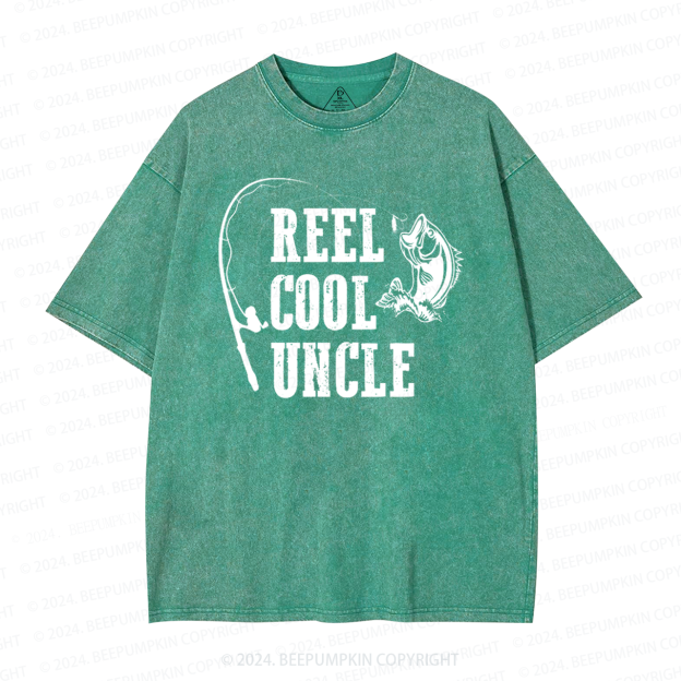 Fishing Reel Cool Uncle Washed T-Shirts 