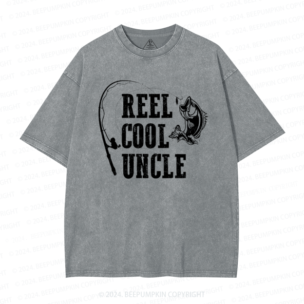 Fishing Reel Cool Uncle Washed T-Shirts 