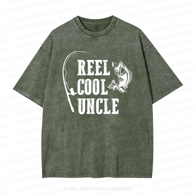 Fishing Reel Cool Uncle Washed T-Shirts 