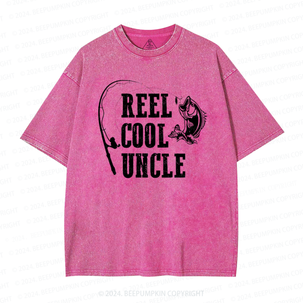 Fishing Reel Cool Uncle Washed T-Shirts 