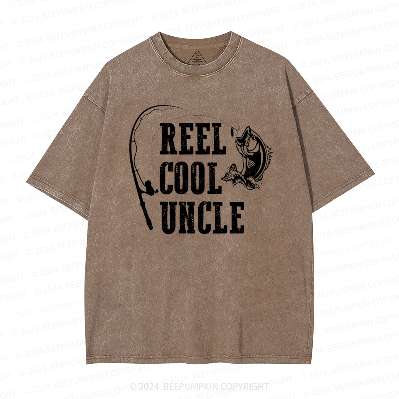 Fishing Reel Cool Uncle Washed T-Shirts 