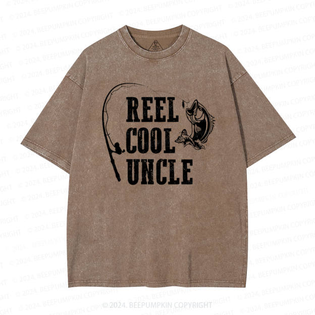 Fishing Reel Cool Uncle Washed T-Shirts 