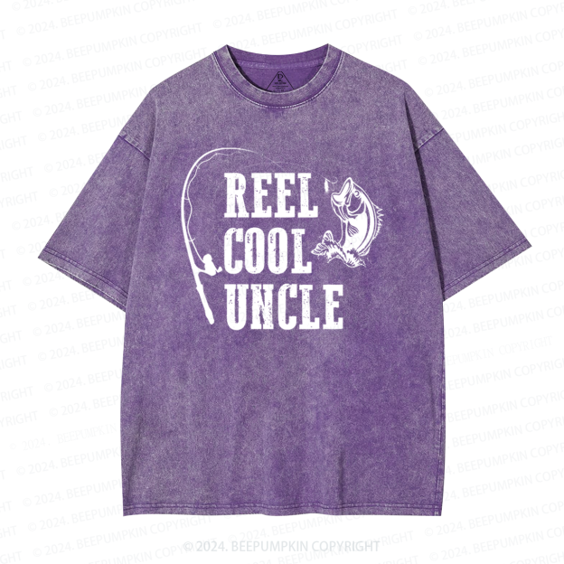 Fishing Reel Cool Uncle Washed T-Shirts 