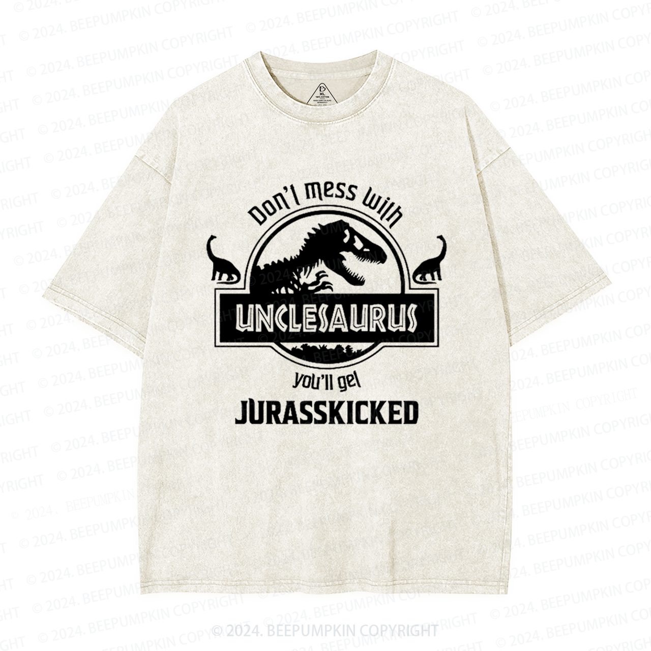 Don't Mess With Unclesaurus You'll Get Jurasskicked Uncle Washed T-Shirts 