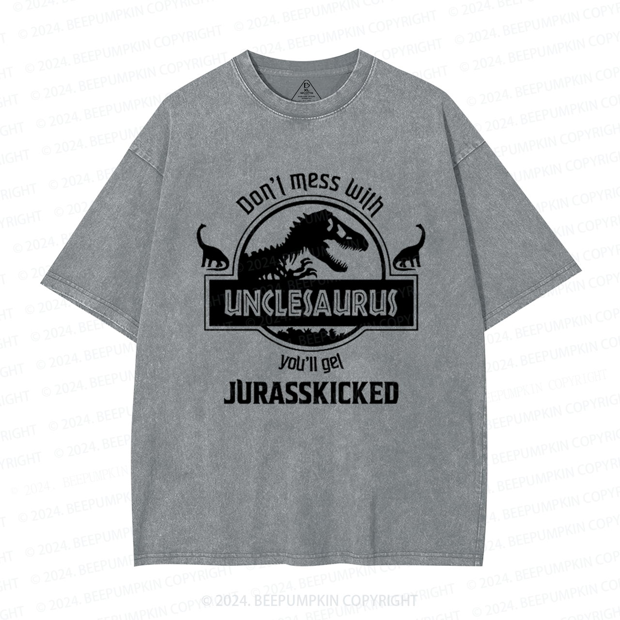 Don't Mess With Unclesaurus You'll Get Jurasskicked Uncle Washed T-Shirts 