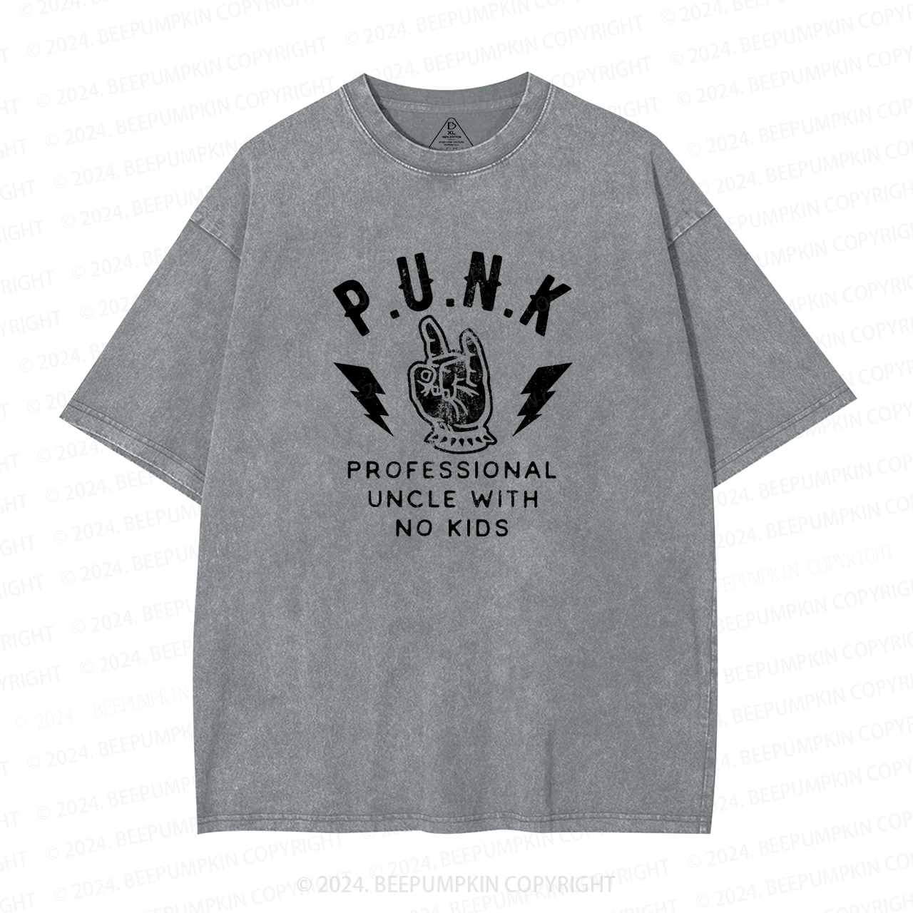 Professional Uncle No Kids Uncle Washed T-Shirts 