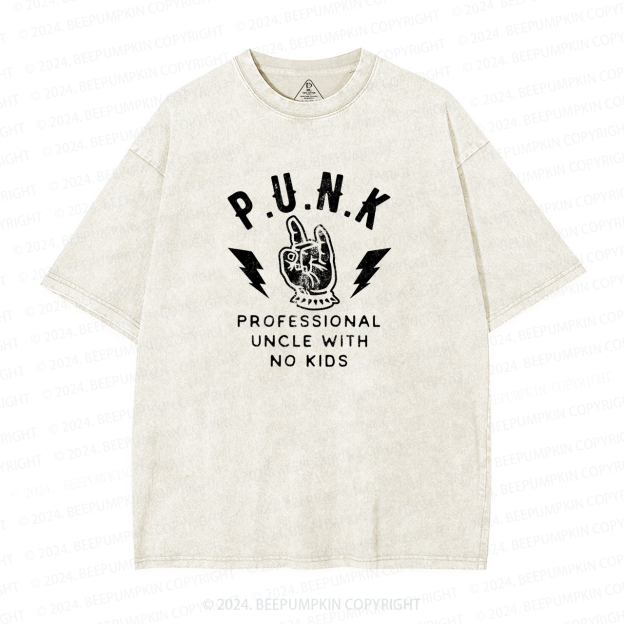 Professional Uncle No Kids Uncle Washed T-Shirts 