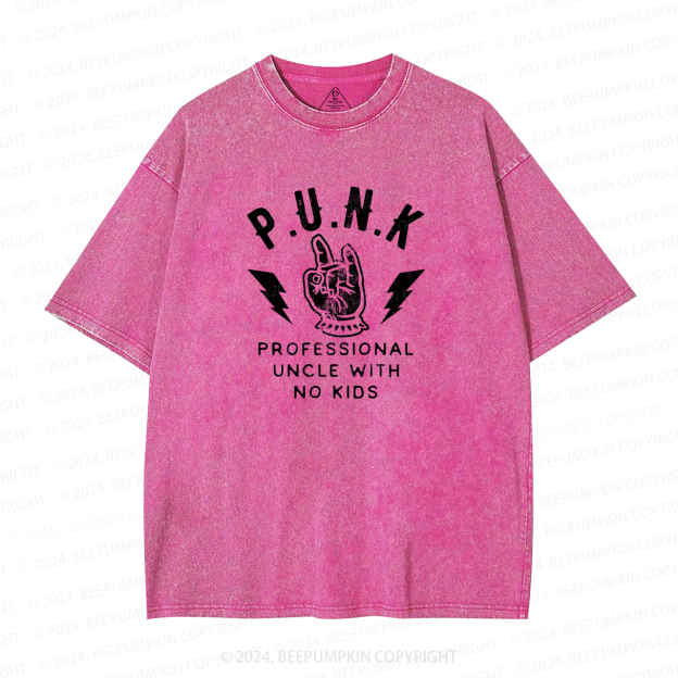 Professional Uncle No Kids Uncle Washed T-Shirts 