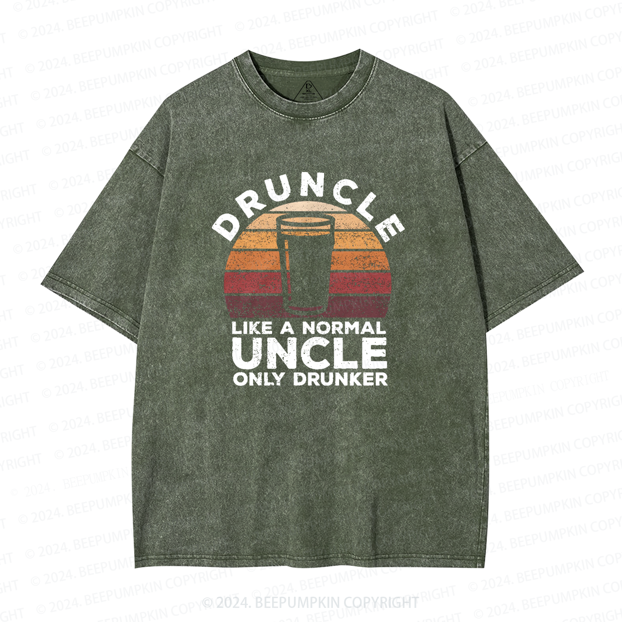 Druncle Like A Normal Uncle Only Drunker Uncle Washed T-Shirts 