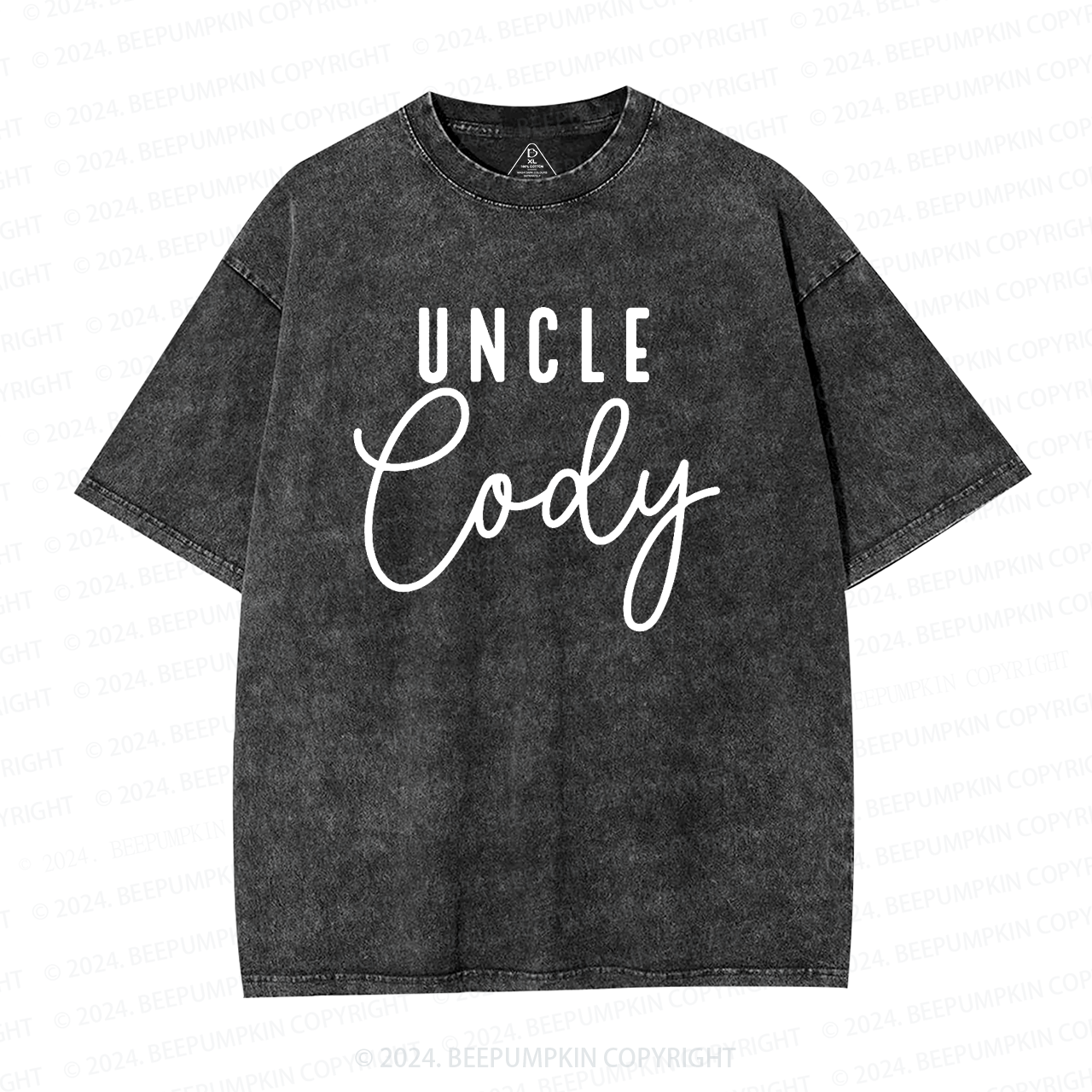 Personalized Uncle Name Washed T-Shirts