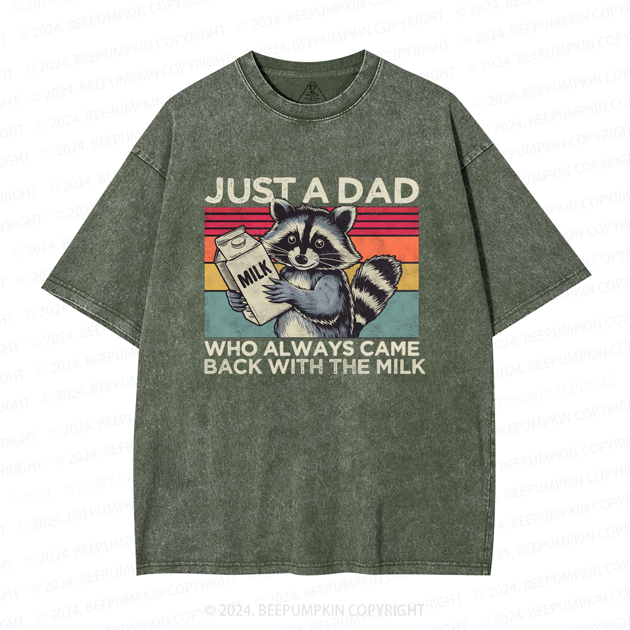 Just A Dad Who Always Came Back With The Milk Dad Washed T-Shirts 
